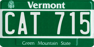 VT license plate CAT715