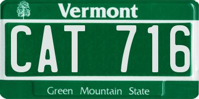 VT license plate CAT716