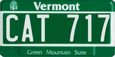 VT license plate CAT717