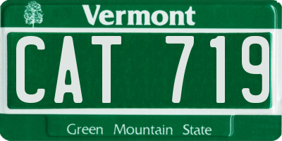 VT license plate CAT719