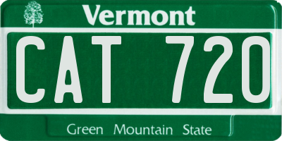 VT license plate CAT720