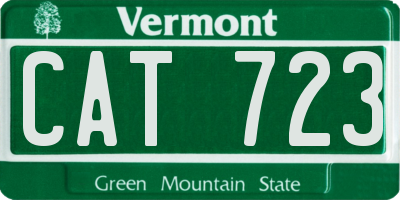 VT license plate CAT723
