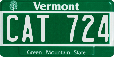 VT license plate CAT724