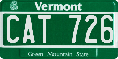 VT license plate CAT726