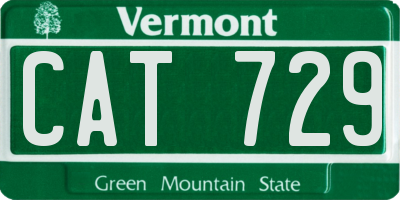 VT license plate CAT729