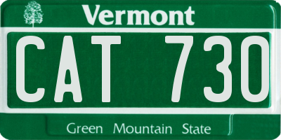 VT license plate CAT730