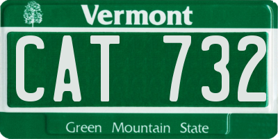 VT license plate CAT732