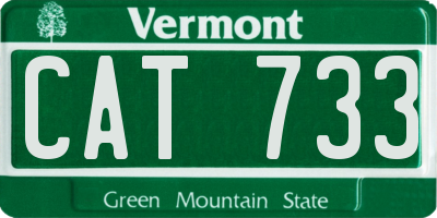 VT license plate CAT733