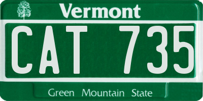 VT license plate CAT735
