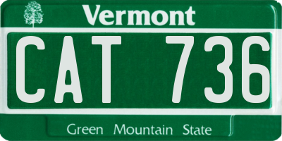 VT license plate CAT736