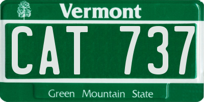 VT license plate CAT737