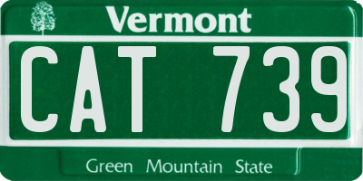 VT license plate CAT739