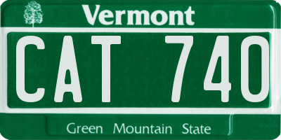 VT license plate CAT740