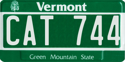 VT license plate CAT744