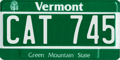 VT license plate CAT745