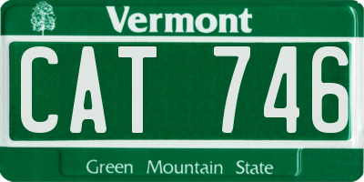 VT license plate CAT746