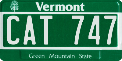 VT license plate CAT747