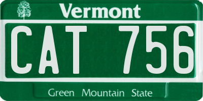 VT license plate CAT756