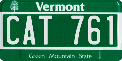 VT license plate CAT761
