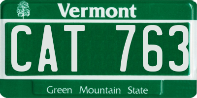 VT license plate CAT763