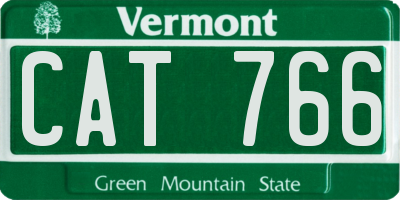 VT license plate CAT766