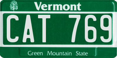 VT license plate CAT769