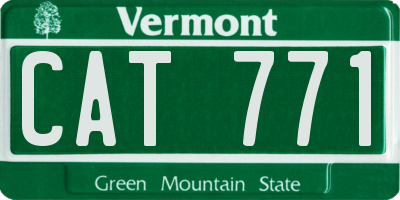VT license plate CAT771