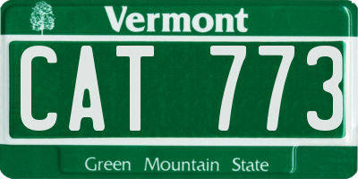 VT license plate CAT773