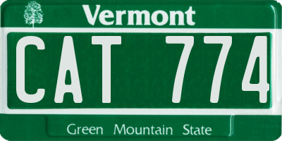 VT license plate CAT774