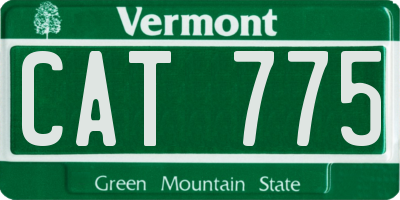 VT license plate CAT775