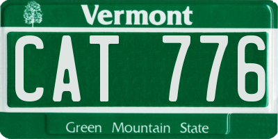 VT license plate CAT776