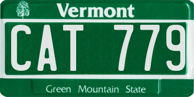 VT license plate CAT779