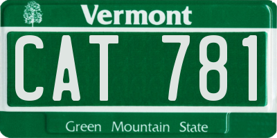 VT license plate CAT781