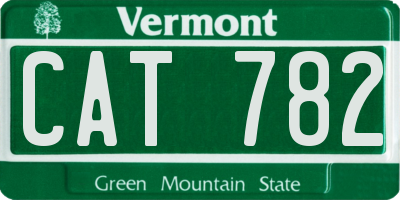 VT license plate CAT782