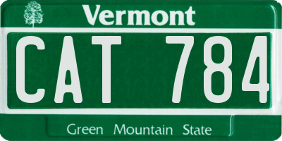 VT license plate CAT784