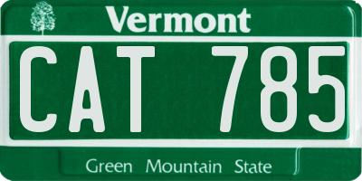 VT license plate CAT785