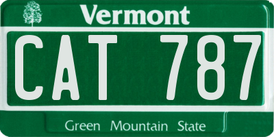 VT license plate CAT787