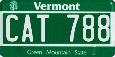 VT license plate CAT788