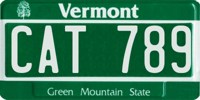 VT license plate CAT789