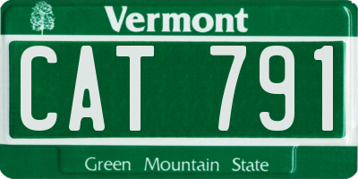 VT license plate CAT791