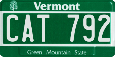 VT license plate CAT792