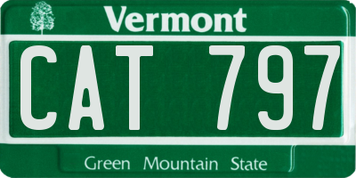 VT license plate CAT797