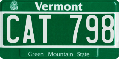 VT license plate CAT798