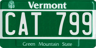 VT license plate CAT799