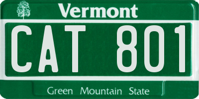 VT license plate CAT801