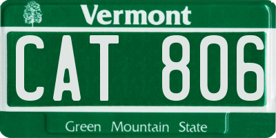 VT license plate CAT806
