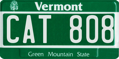 VT license plate CAT808