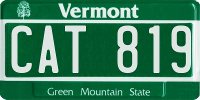 VT license plate CAT819