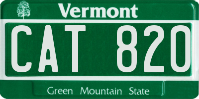 VT license plate CAT820