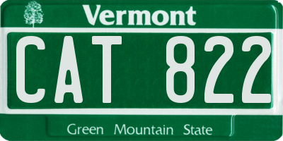 VT license plate CAT822